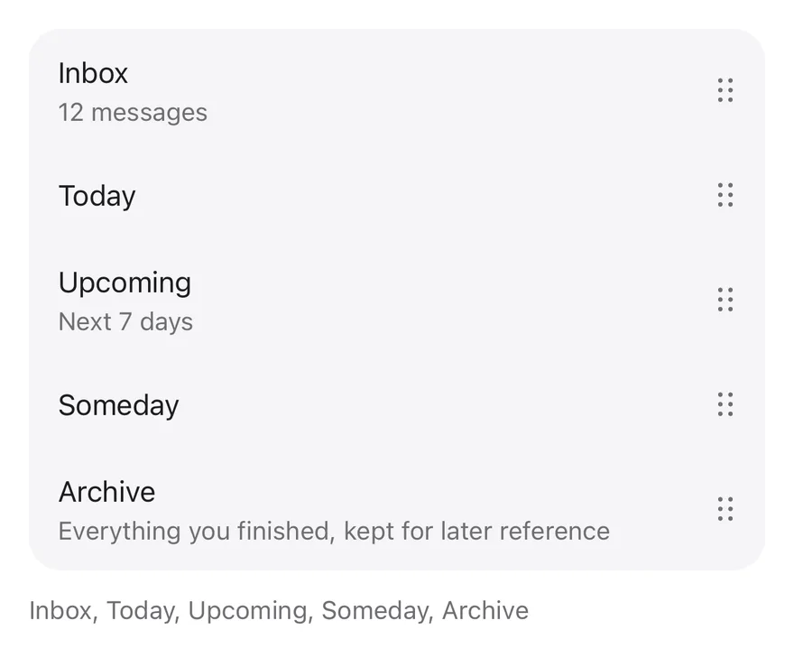 Reorder List (inset) on iOS in light mode