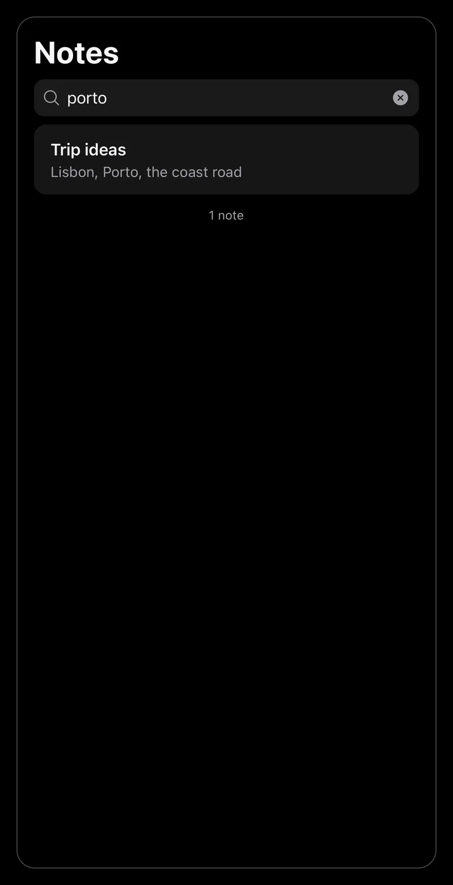 Search Reveal (with query) on iOS in dark mode