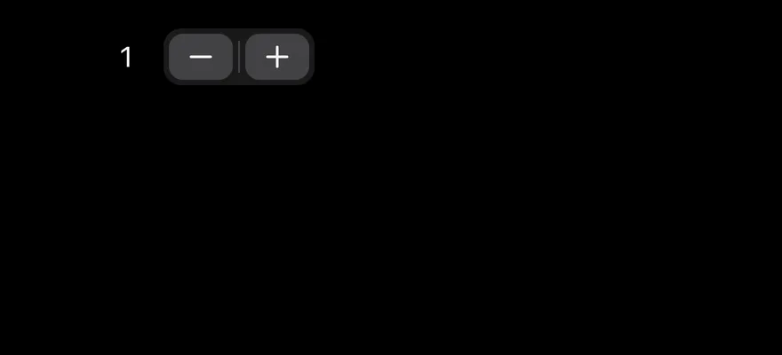 Stepper on iOS in dark mode