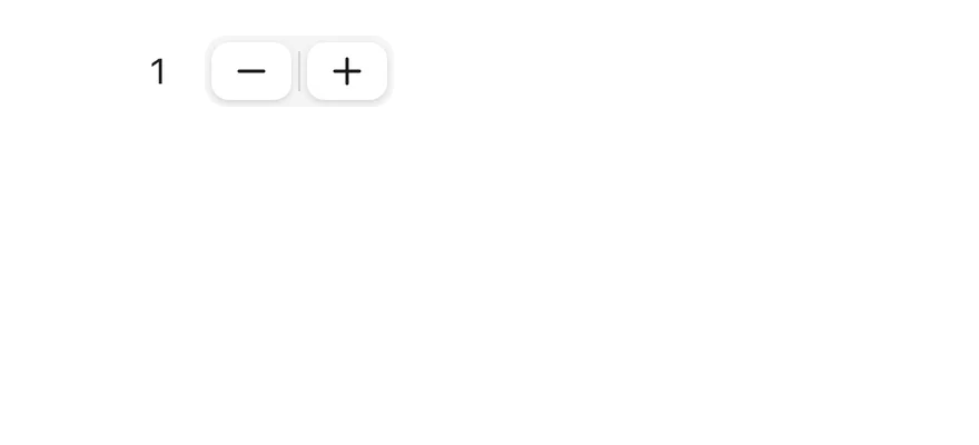 Stepper on iOS in light mode