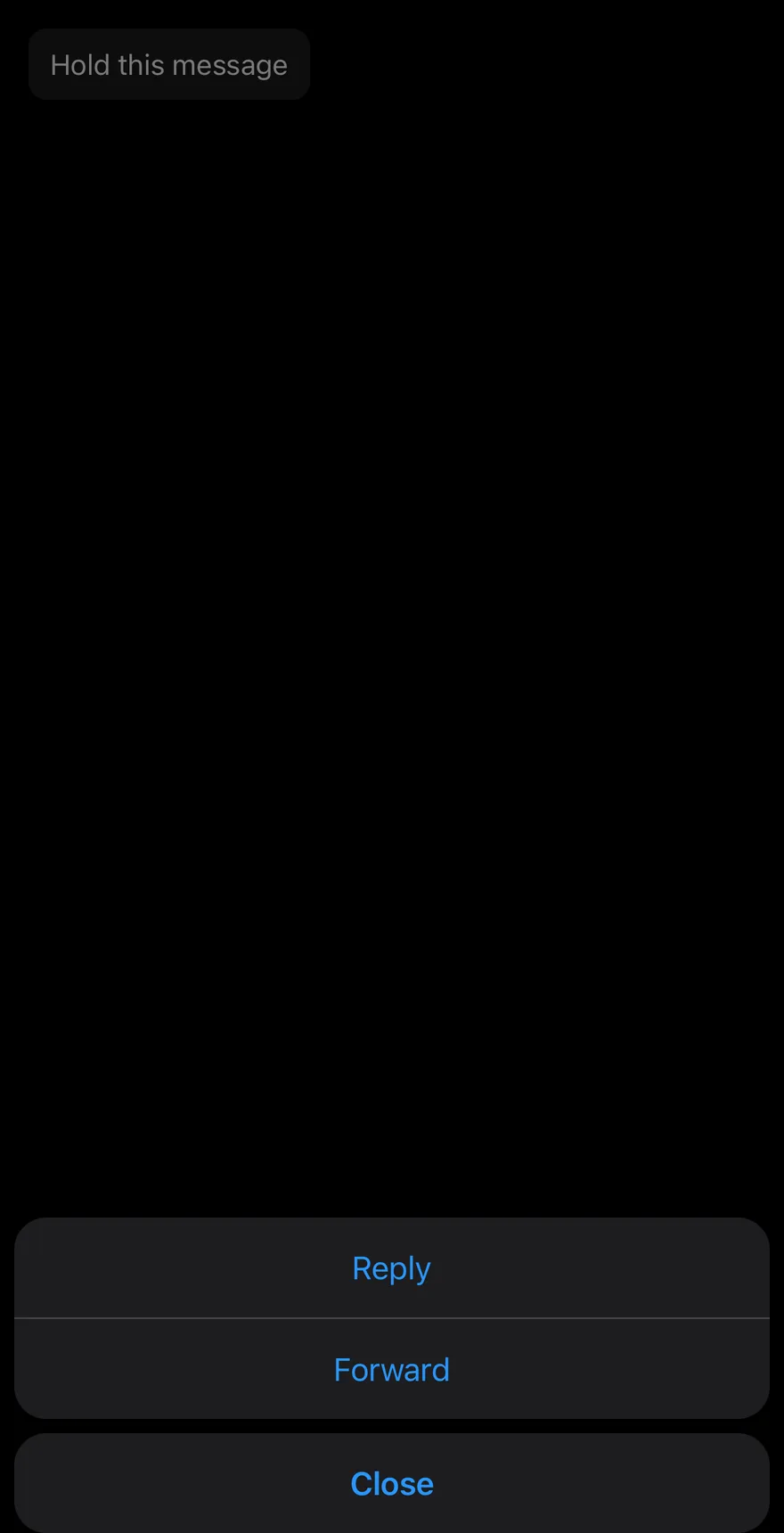 Context Actions (inline) on iOS in dark mode