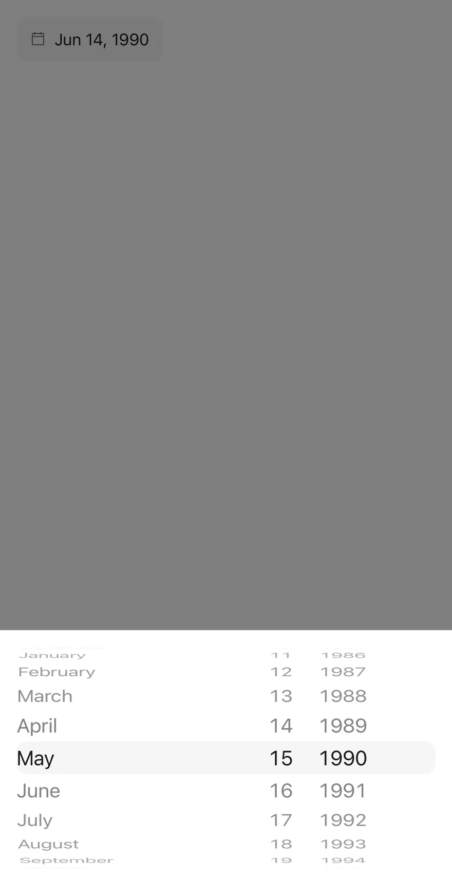 Date Picker (year range) on iOS in light mode