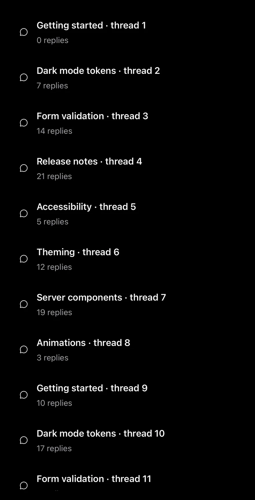 Paged List (custom labels) on iOS in dark mode