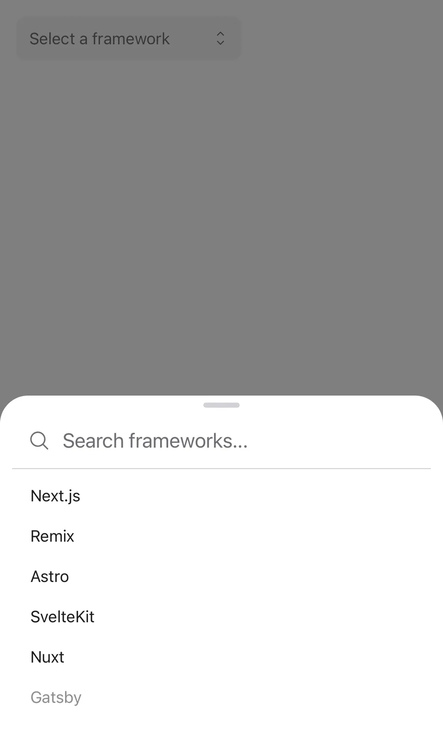Search Picker on iOS in light mode