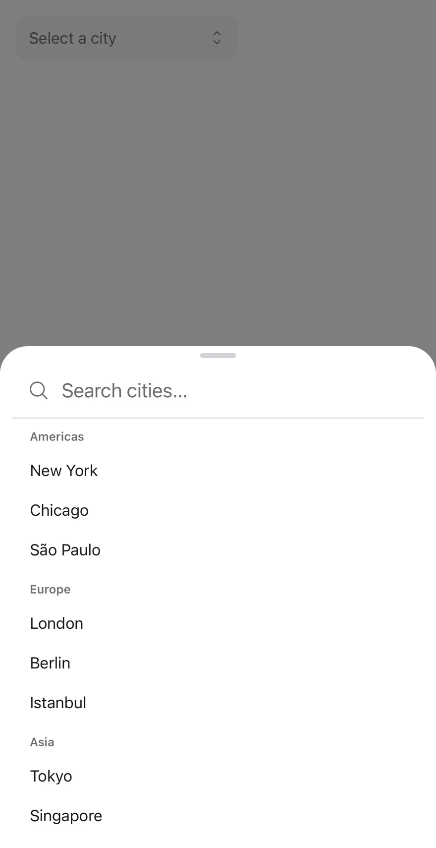 Search Picker (grouped) on iOS in light mode