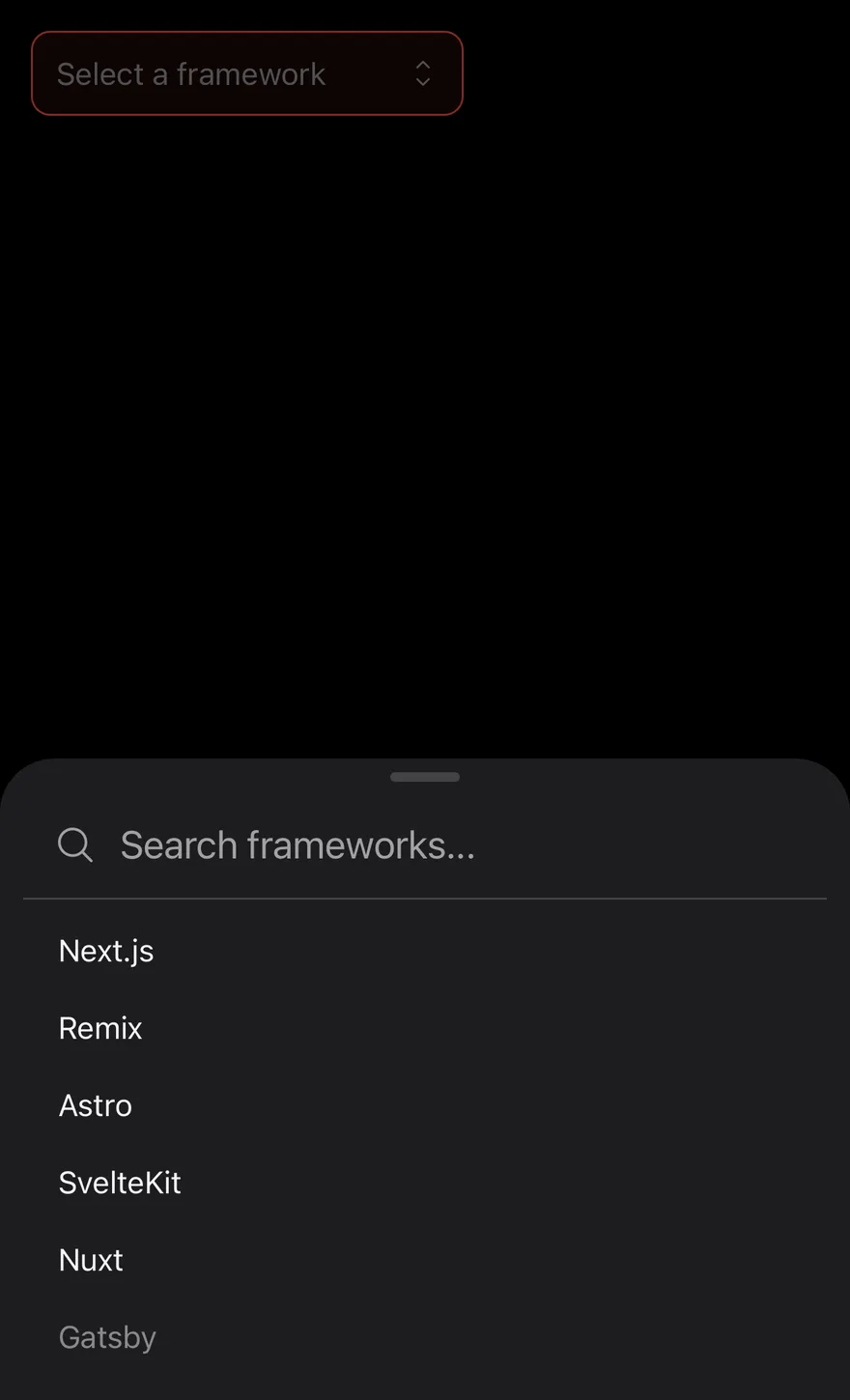 Search Picker (invalid) on iOS in dark mode