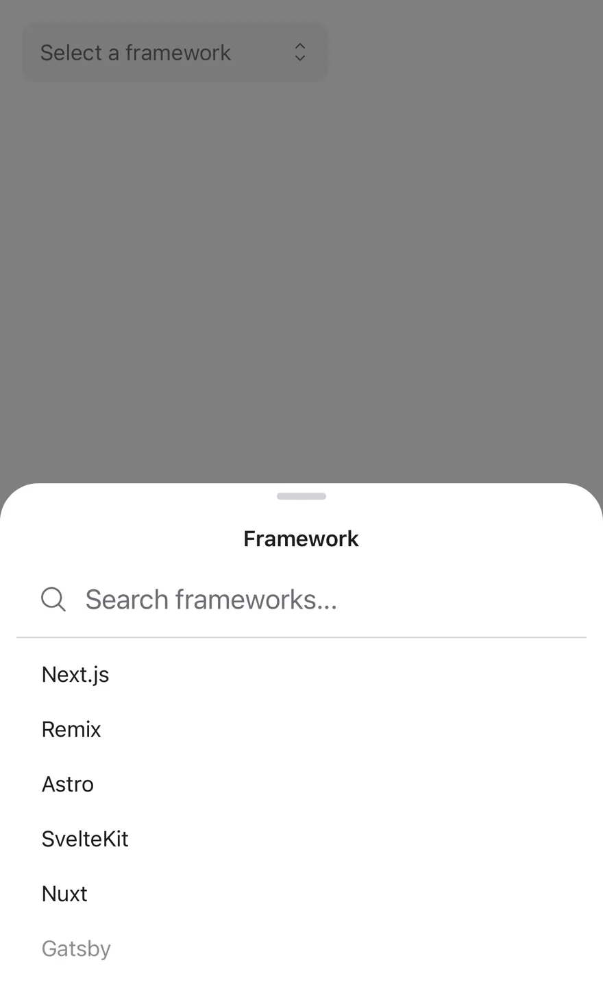 Search Picker (with title) on iOS in light mode